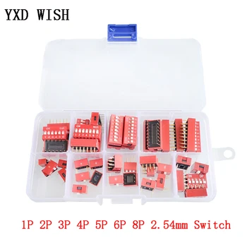 35PCS/Max Dip-Switch-Kit 1 2 3 4 5 6 8 2,54 mm Toggle Switch Red Snap Switche, der Hver 5PCS 1P/2P/3P/4P/5P/6P/8P Skifte