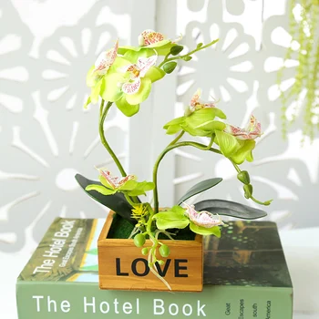 Træ Kunstige Potteplanter Butterfly Orkidé Flower Bonsai til Hjemmet, Haven Dekoration Part Kontor Hotel Ornament Falske Blomster, Planter