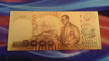 10stk 24K Farvet Thailand 1000 Baht Guld Seddel Sammlerstuck Geschenkidee