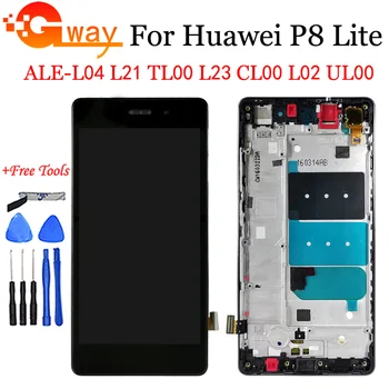 For Huawei P8 Lite LCD-Skærm Touch screen Digitizer Assembly Med Ramme Udskiftning ALE-L04 ALE-L21 For huawei p8 Lite LCD -