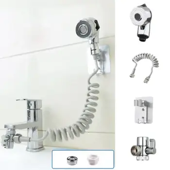 Badeværelse Faucet Sprayer Sprinkler+Base+Slange+Ventil Sat Til Håndvask Vask Dyse Anti-splash Water Filter Adapter brusehoved