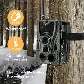 4G 16MP Dyreliv Jagt Trail Kamera, overvågningskameraer HC-801LTE 0.3 S Udløse Infrarøde Med Antenne Vilde Spor Kameraer