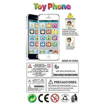 Pædagogisk Legetøj Mobiltelefon Med LED Baby Kid Pædagogiske Telefon Lære engelsk Mobiltelefon, Legetøj Til Baby Børn