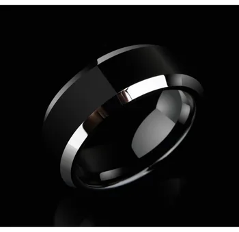 Europæiske og Amerikanske Wolfram Stål Ring Fashionable Mænds Smykker Single Mænds Sort Ring Smykker