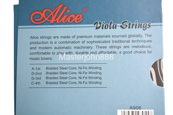 Alice A906 Viola Strings Flettet Kerne af Stål&Ni-Fe Snoede 1.-4th Strenge Gratis Shippng