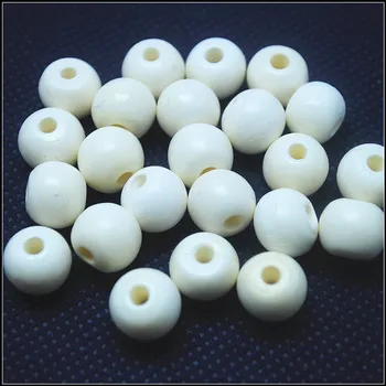 10stk natur ben perler, poleret perler hvide farver flot diy perler, tilbehør, top fashion elementer størrelse 6mm 8mm 10mm 12mm