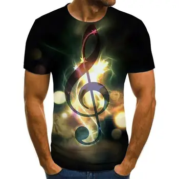 2020 Ny T-shirt til Mænd Musik T-shirt 3d-Guitar T-shirt Shirt Print Gotiske Animationsfilm Tøj kortærmet T-Shirt XXS-6XL