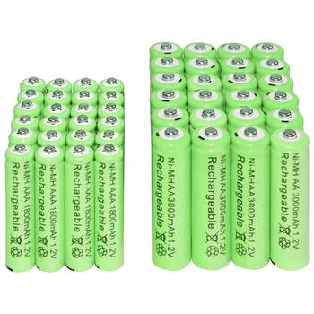 2/6/12/16/20/24/30stk AAA-1800mAh + AA-3000mAh 1,2 v Ni-MH AA Genopladelige Batterier grøn