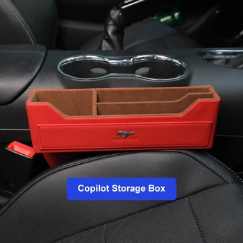 QHCP Bil passagersæde opbevaringsboks Side Sæde Revne Hul Drink Telefon Mønt-Arrangør Beholder Til Ford Mustang-2020