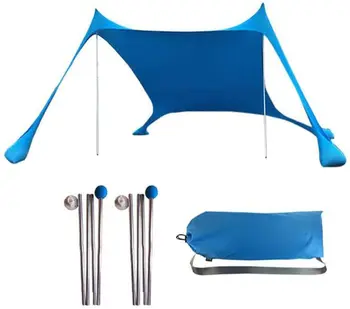 210x210x160cm Familie Stranden Parasol Let solsejl Telt Med Sandbag Ankre For Parker & Udendørs Camping Dropshipping