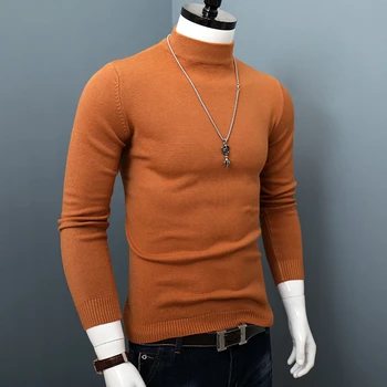 ARCSINX Uld Sweater Mænd Mode langærmet Trænings-og Trække Homme Vinter Solid Farve Slim Fit Halvdelen Rullekrave Mænd Pullover