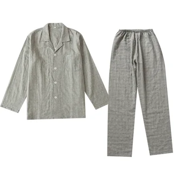 Nye Japanske Par I Bomuld Gaze Pyjamas, Der Passer Langærmede Bukser Hjem Tøj Loungewear Pijama Par Plus Size Pj Sæt