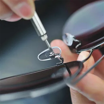 LEONLION Aluminium Stål Præcis Skruetrækker 5Pcs Bærbare 3-i-1-Brille Solbriller, Ure, Reparation Værktøjer Brille Skrue
