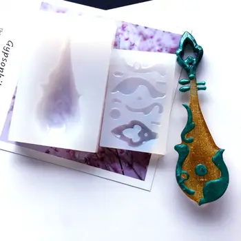 4stk musikinstrumenter Silikone Forme Kit Guqin Guzheng Vedhæng UV-Resin Skimmel