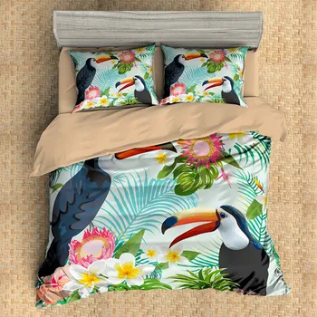 3d flower flamingo print dyne, der passer boheme-stil, sengetøj, ekstra store tegnefilm børn / par gave sengetøj hjem tekstil