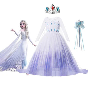Frosne Elsa Kjole til Baby Pige Børn Cosplay Fancy Frozen2 Prinsesse Kjoler Anna Elza Hvide Kjole