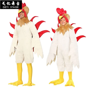 Nye kostume til børn cock cosplay for voksne børn kylling dyr kostume dyr, Halloween, Karneval fest Fancy Kjole Outfits