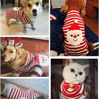 Kæledyr Hund Tøj, Vinter, Santa Pet Knited Sweater Chihuahua Teddy Hvalp Kat For Små Hunde Varm Jul Sweater XXS-XXL