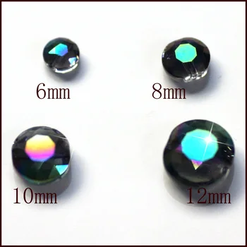 Ny mode malakit grøn fancy runde knap form perler semi-krystal glas oprette din stil 66faces