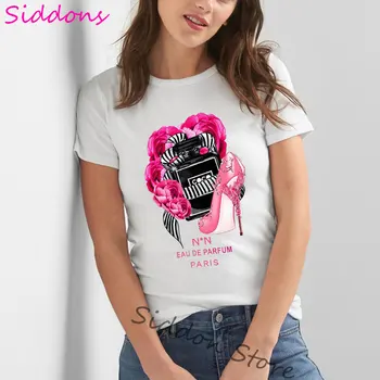Mode Høje Hæle Taske Læift Grafiske Tees Kvinder T-shirt 2020 Æstetiske Kvindelige T-shirt Sommer Mode Damer Toppe af 90'erne Tøj