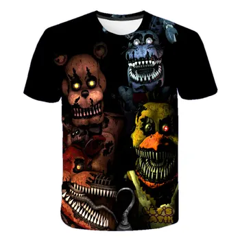 Fnaf t-shirt Tegneserie T-Shirt piger drenge Horror Tshirt 3D Printet Mode Tøj Streetwear Vintage Harajuku baby børn