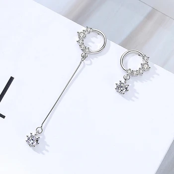 XIYANIKE 925 Sterling Sølv Kreative Asymmetriske Stud Øreringe til Kvinder Girl koreansk Stil Trendy Part Smykker Forebygge Allergi