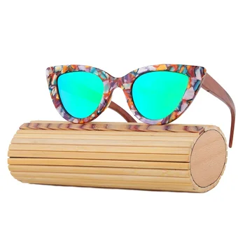 LONSY CAT EYE Solbriller til Kvinder af Høj Kvalitet, Luksus, Håndlavet Bambus Træ Solbriller Kvindelige oculos de sol feminino