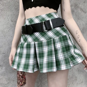 InsDoit Harajuku Y2K Plaid Mini Nederdele Goth Punk Høj Talje Plisseret Nederdel Streetwear College Stil, Mode Kvinder Aline Nederdele