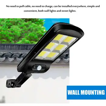 Solar Led gadebelysning Cob Sensor væglampe Infrarød bevægelsesføler 50/100/200/300W Udendørs Belysning Haven Lampe led-lys