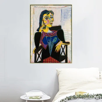 Citon Pablo Picasso《Portræt af Dora Maar》Lærred Kunst Oil Painting Abstrakt Plakat Maleri Billede Væg Indretning, boligindretning