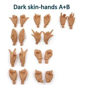 Fælles organ azone organ mandlige krop hænder håndsæt A B hvid naturlig tan mørke super sort hud for blyth dukke