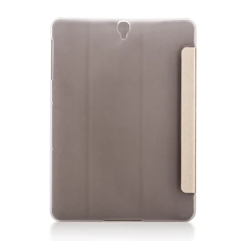 Let Silke Tilbage Gennemsigtig Stå PU Læder Hud Dække Sagen Holder Til Samsung Galaxy Tab S3 9.7 T820 T825 SM-T819 Tablet