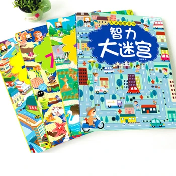 4 Bind af Intellektuel Udvikling, Uddannelse billedbog for Børn Logisk Tænkning, Koncentration Uddannelse Maze Game Bog,