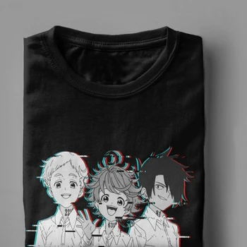 Neverland Glitch Den Lovede Neverland Mænds Toppe, T-Shirt Emma Manga Norman Ray Animationsfilm Tee Trænings T-Shirt i Bomuld Camisas