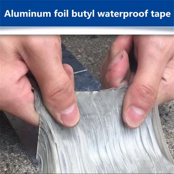 Aluminium Folie Butyl Gummi Tape, Selvklæbende Høj temperatur resistens, Vandtæt til Tag Rør Reparation Stop Lækage Mærkat