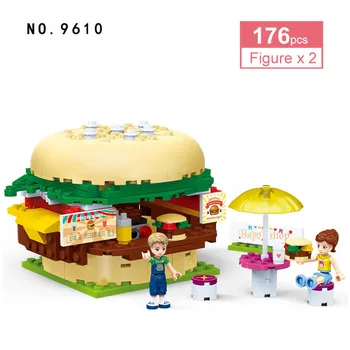 NYE Venner, Serie Forlystelsespark Burger Shop Model byggesten Mursten Legeplads Legetøj Til Børn Jul Toy Gaver