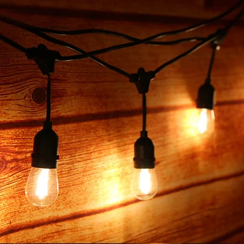 Thrisdar 10M S14 String Lys Med 10PCS E27 LED Retro Edisons Glødelampe Pære Offentlig Gade, Have, Terrasse, Ferie Garland Lys