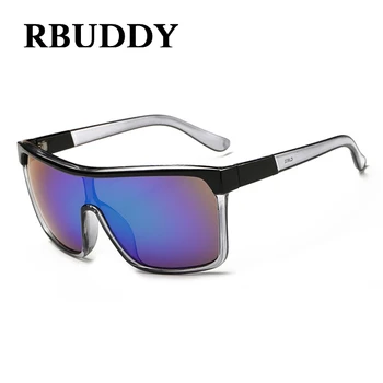RBUDDY Steampunk briller Solbriller Firkantet Flad Top solbriller Mænd, Mandlige Hip Hop Cool Oversize oculos de sol Mænds Solbriller