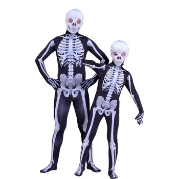 2020 Skelet Voksne Børn Skræmmende Kostume, Halloween, Karneval, Fest, Dæmon, Djævel Kraniet Skelet Heldragt Med Maske