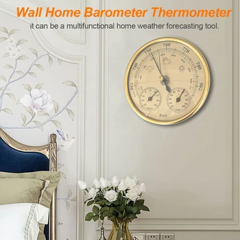 Hot Termometer Hygrometer Barometre 3 i 1 vægmonteret Høj Nøjagtighed trykmåler Air Vejr Station Hængende Instrument