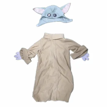 Den Nye opgav designet Baby-Yoda Cosplay Kostume Barn Pels Robe Film Cosplay Jakkesæt og Hat