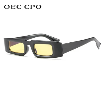 OEC CPO Punk Rektangulære Solbriller Kvinder Mode flerfarvet Square solbriller Til kvinder Lille Retro Briller Kvindelige Skygge UV400