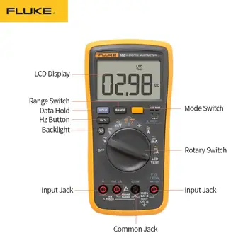 Fluke 18B + LED-tester AC / DC-spænding og strøm digital multimeter