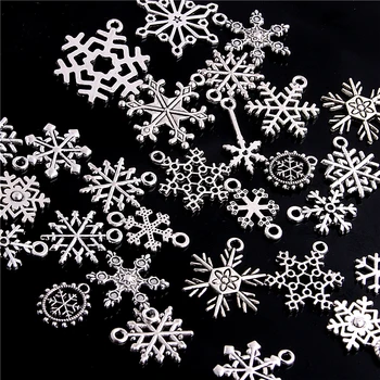 SØDE KLOKKE 100pcs Vintage Blandet Jul Snowflake Charms til Smykker at Gøre DIY Klassiske Snefnug Gave Vedhæng, Charms D6206