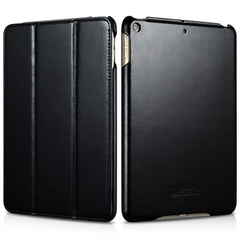 Nyeste Flip Ægte Koskind Læder taske til Apple iPad mini5 Ultra-tynd Business Sammenklappelig Stand Smart Cover til iPad mini5 8