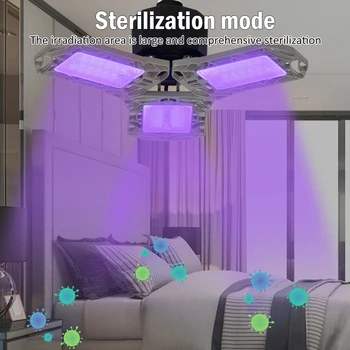 2 i 1 Desinfektion Belysning Lampen E27 Indendørs LED-UV Sterlizer UVC Bakteriedræbende Lampe Desinfektion Lampe Mide Fjernelse Lys