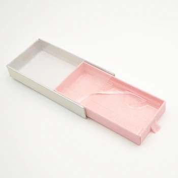 Engros Eyelash Emballage Lash Kasser Pakke Brugerdefineret Skuffe Lys Pink Glitter Falske Øjenvipper For Makeup Opbevaring Sag Leverandører