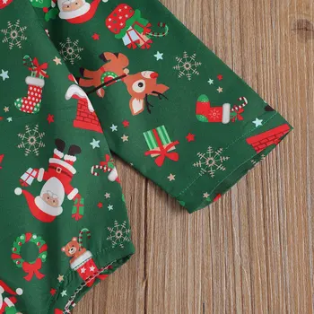 Toddler Dreng Jul Sæt Bue Gaver Santa Print kortærmet Top+Rød Hofteholder Shorts Xmas Vinter 6M-4Y