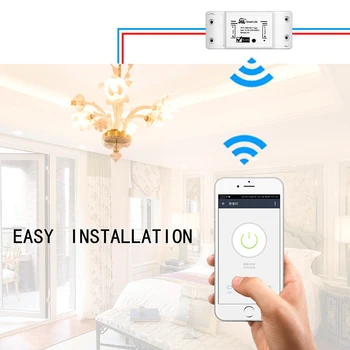 DIY WiFi Smart Light Switch Universal Breaker Timer Intelligent Liv APP Trådløse Fjernbetjening Fungerer med Alexa, Google Startside