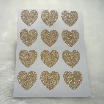 1,9 cm/0.75 tommer - guld glitter-Mini-Hjerte-Klistermærker Konvolut-klistermærker